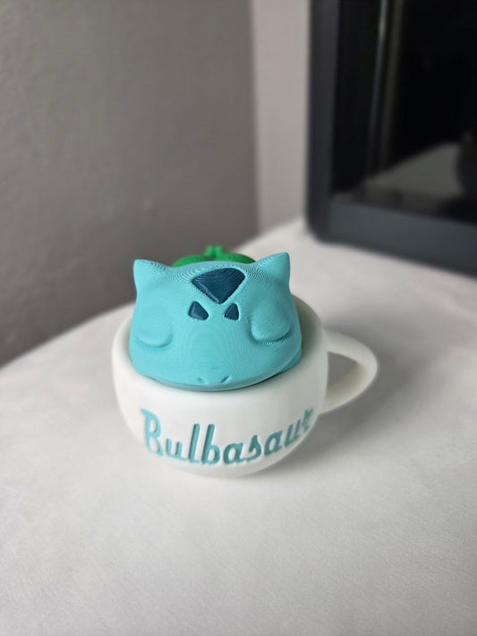 Miniaturas Pokémon en Taza | Figura 3D Coleccionable Bulbasaur