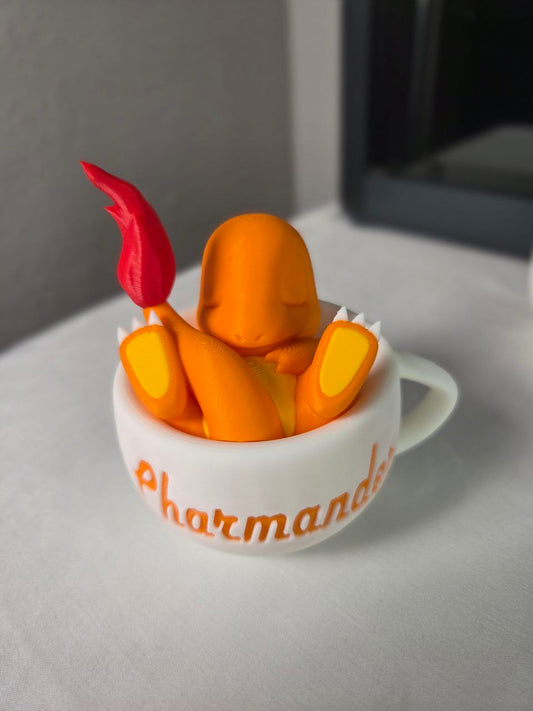 Miniaturas Pokémon en Taza | Figura 3D Coleccionable Charmander